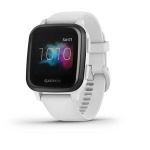 Garmin Watch (Venu Sq – Music Edition; White Case and Silicone Band)
